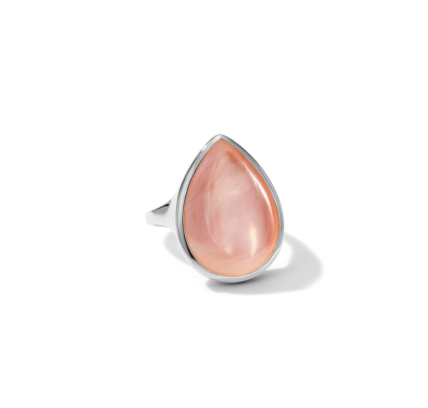 IPPOLITA Polished Rock Candy Sterling Silver Sculptured Teardrop Ring in Pink Shell