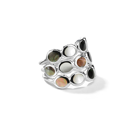 IPPOLITA Polished Rock Candy 3-Band Tiny Ovals Ring in Sabbia