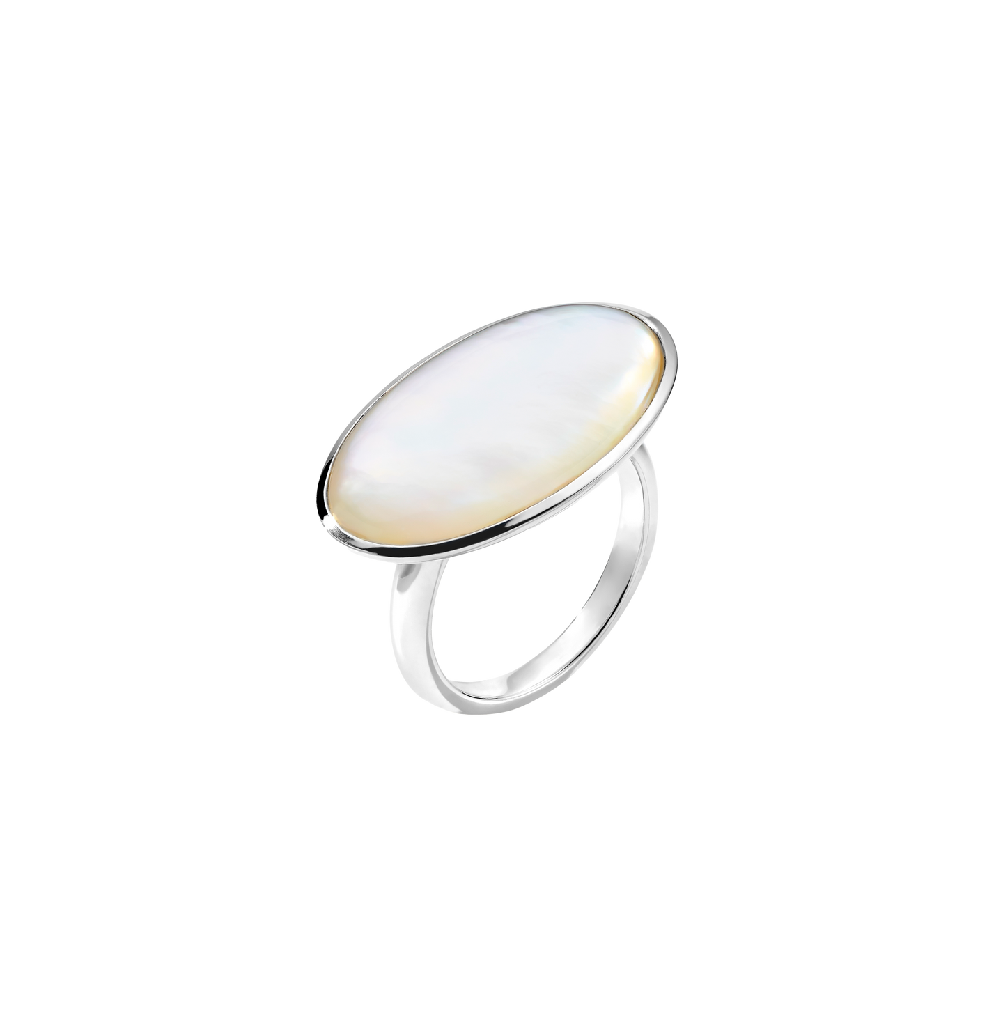 IPPOLITA Polished Rock Candy Large Mother-of-Pearl Oval Ring in Sterling Silver