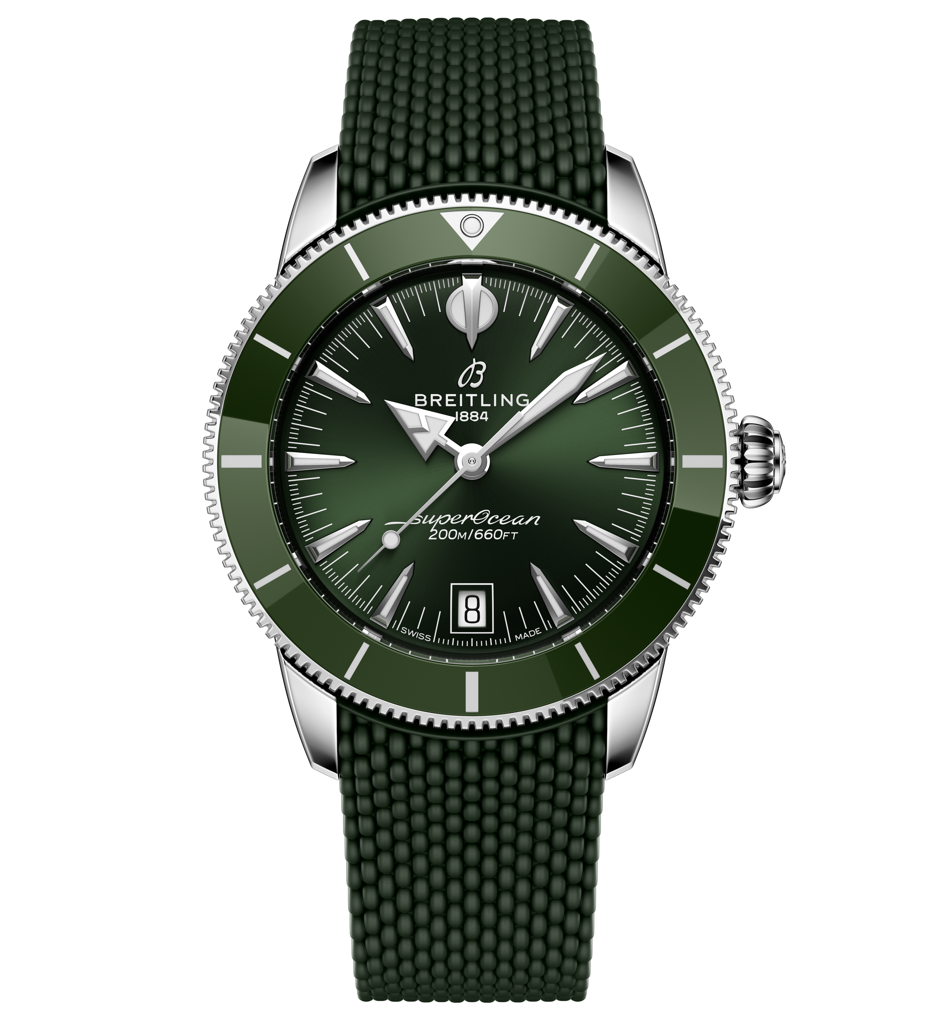 Breitling Superocean Heritage B31 Green Rubber Strap | Fink's