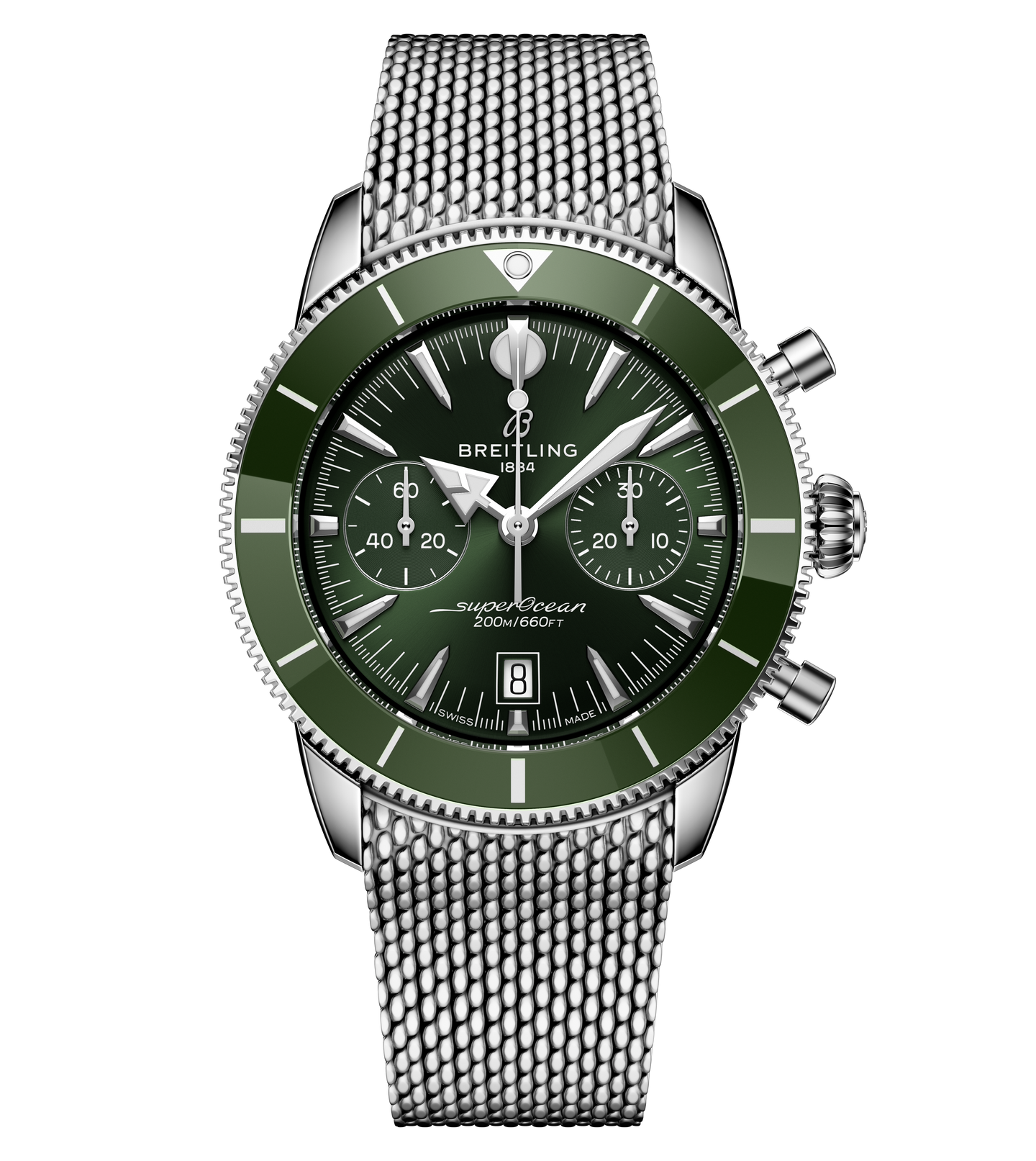 Breitling Superocean Heritage B01 Chronograph 42 Watch with Green Dial