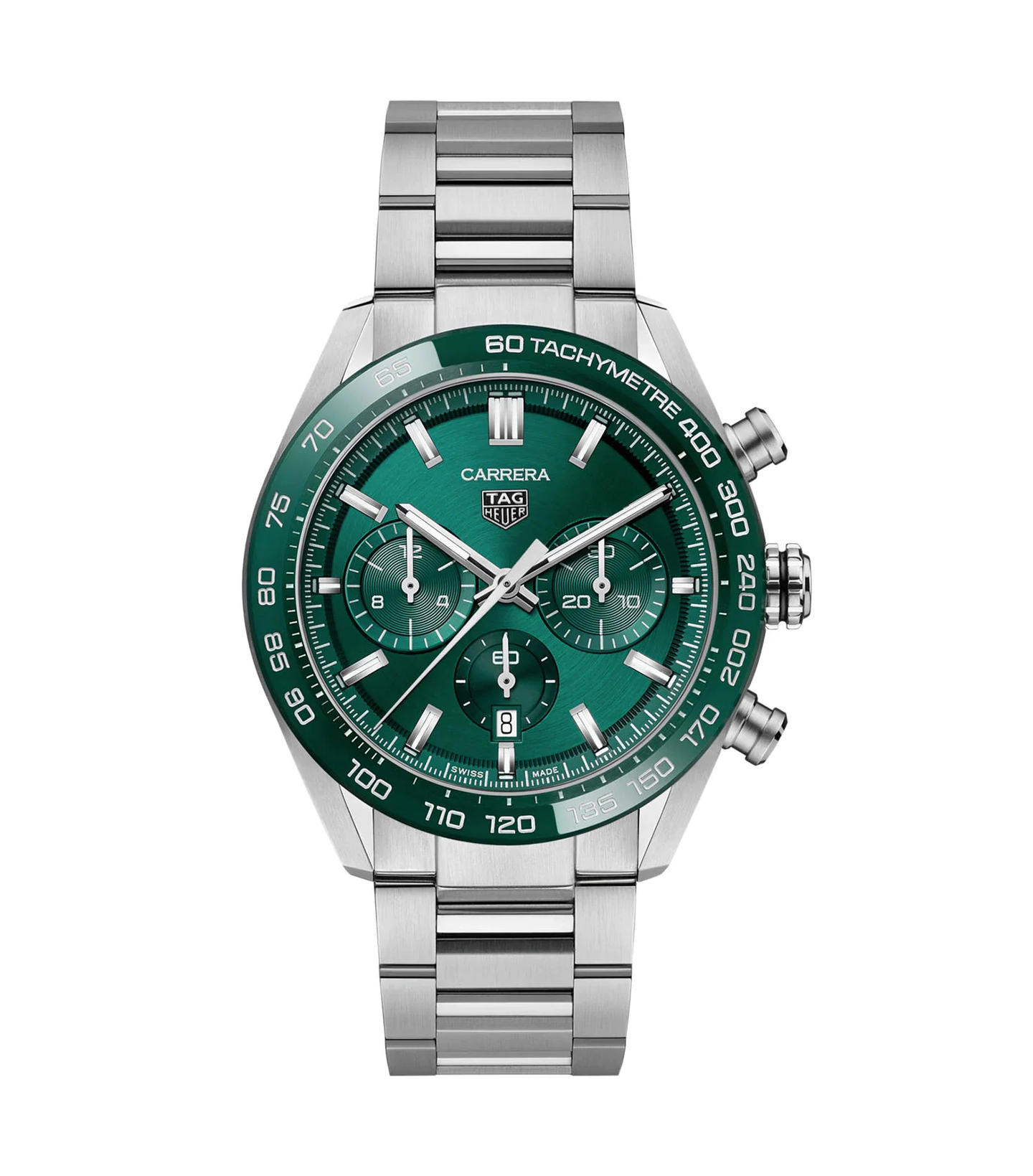 TAG Heuer Carrera Watch with a Green Brushed Dial