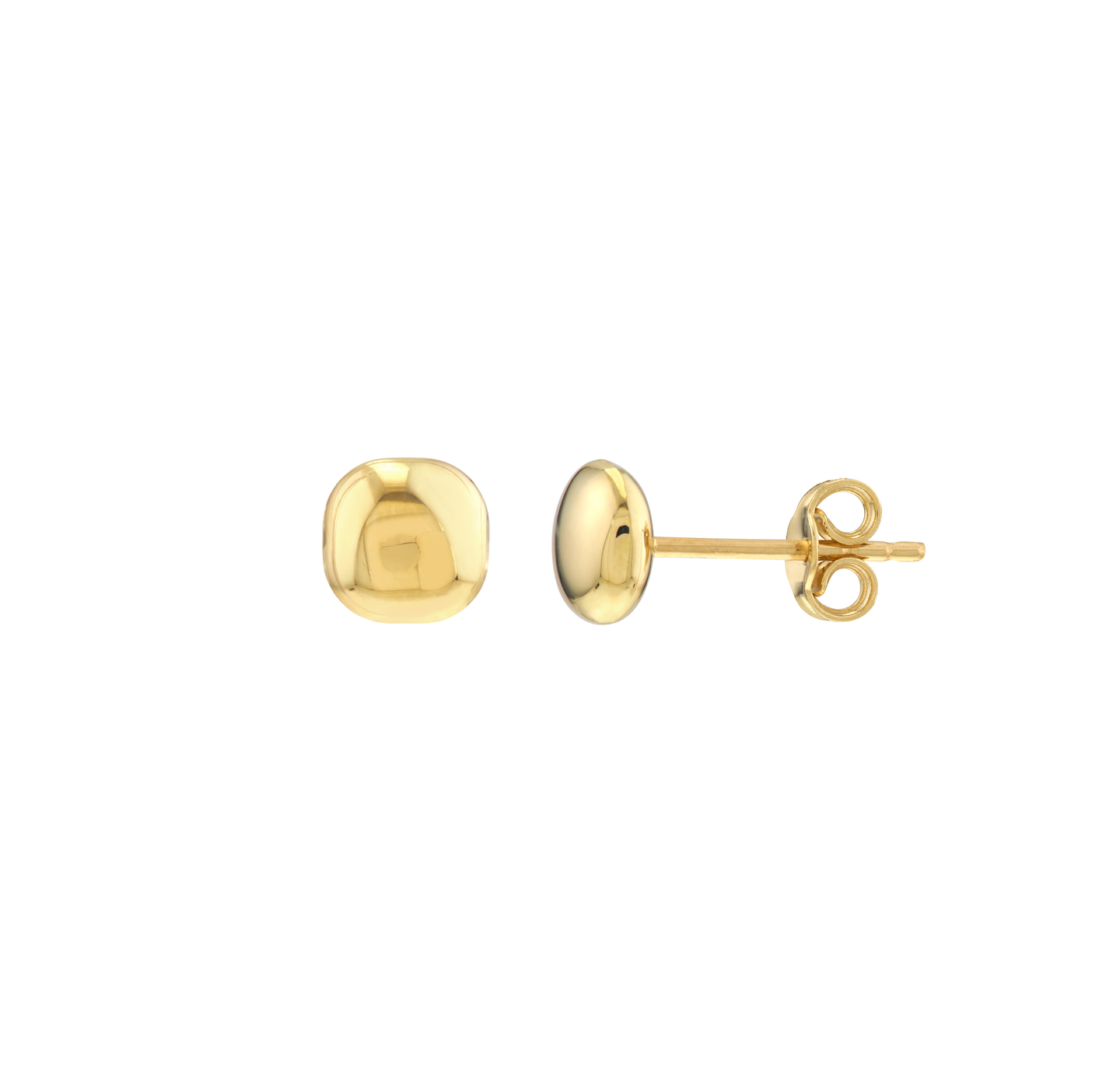 Sabel Collection Yellow Gold Cushion Pebble Stud Earrings