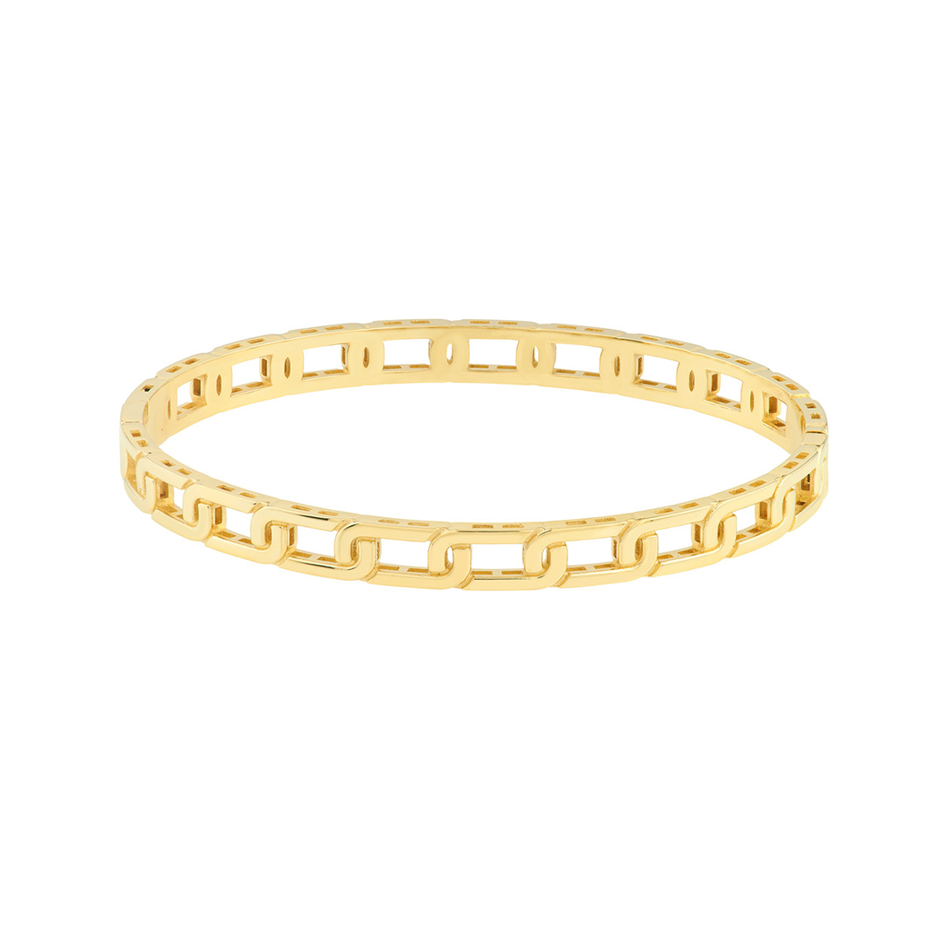 Sabel Collection Yellow Gold Open Link Bangle