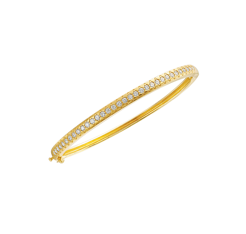 Sabel 14K Yellow Gold Round Diamond Bangle Bracelet