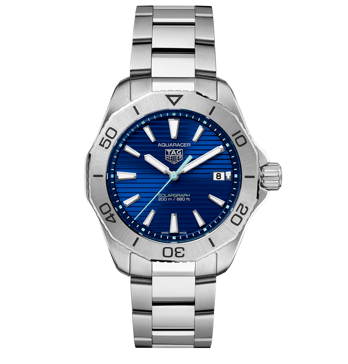 TAG Heuer Aquaracer Professional 200 Solargraph Watch with a Blue Dial