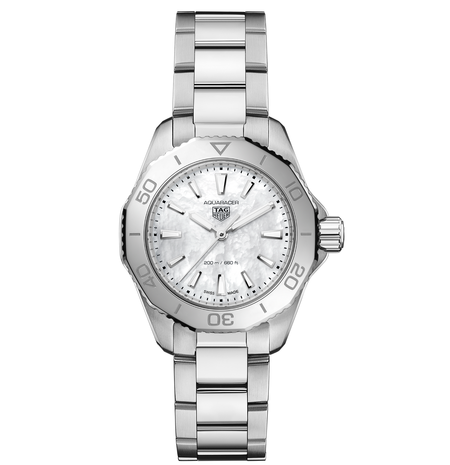 TAG Heuer Aquaracer Professional 200 Watch with White Mother of Pearl Dial