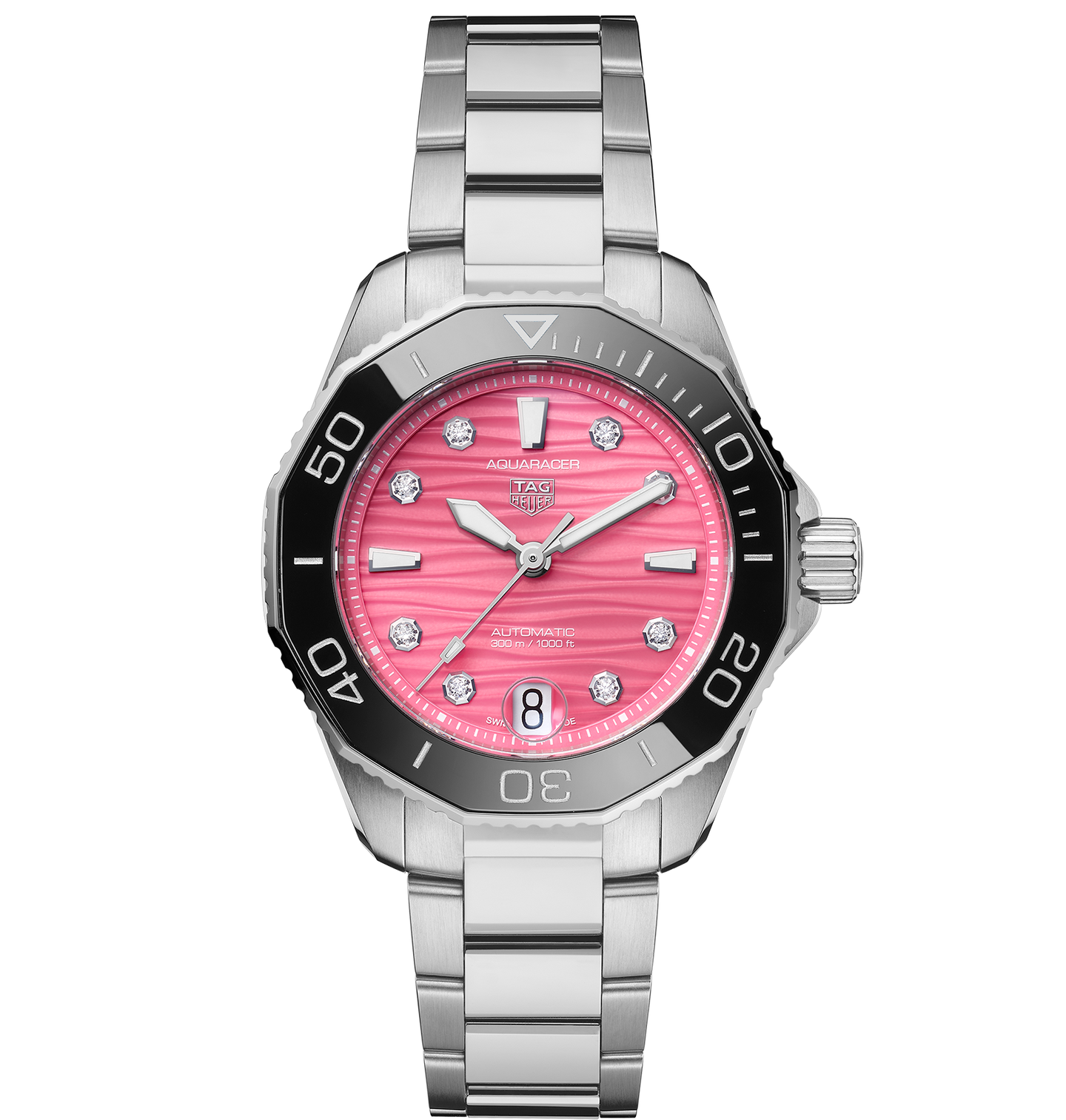 TAG Heuer Aquaracer Professional 300 Watch with a Pink Dial