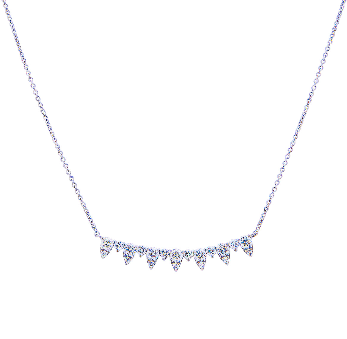 Sabel Collection 14K White Gold Diamond Design Pattern Necklace