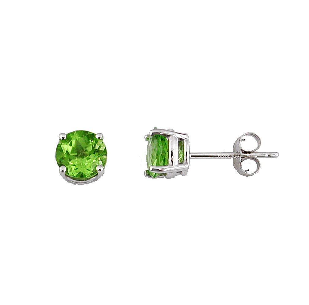 Sabel Collection White Gold Peridot Stud Earrings