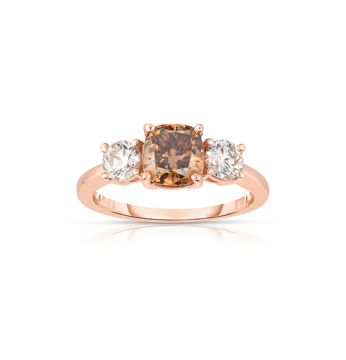 Sabel Collection Rose Gold Brown and White Diamond Fashion Ring