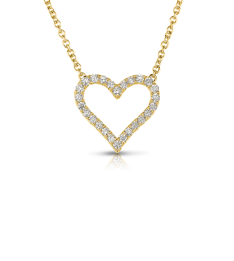 Sabel Collection Yellow Gold Diamond Heart Necklace