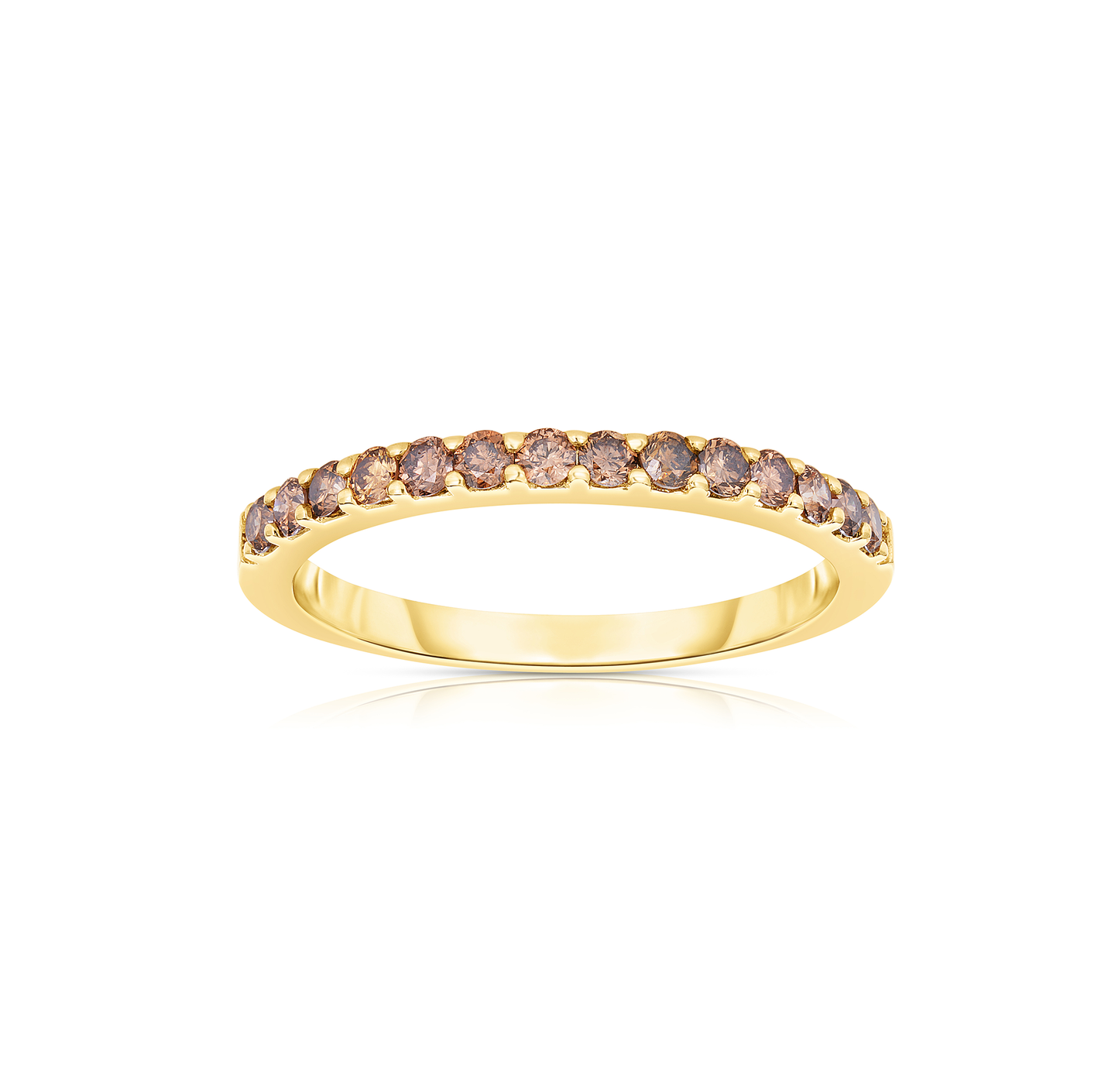 Sabel Collection Yellow Gold Brown Diamond Stacking Ring
