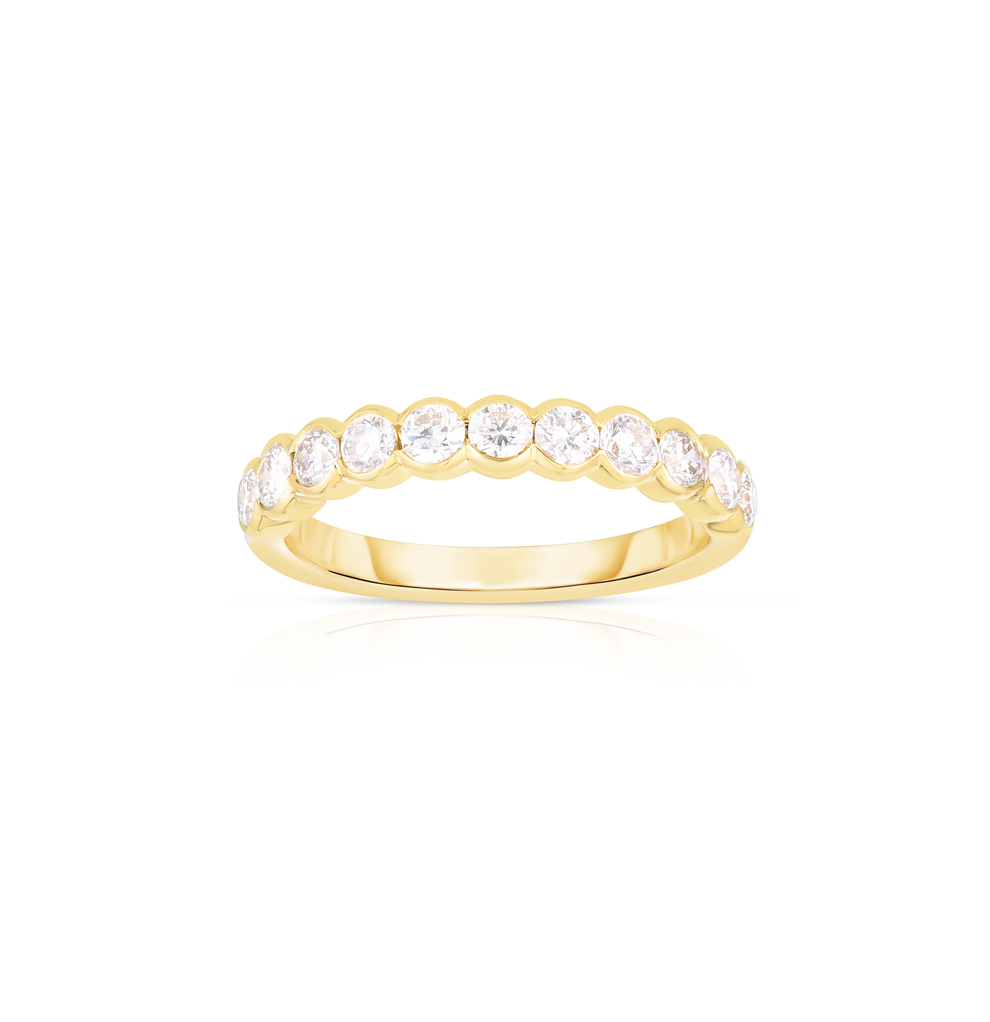Women's Bezel Set Diamond Wedding Band in Yellow Gold
