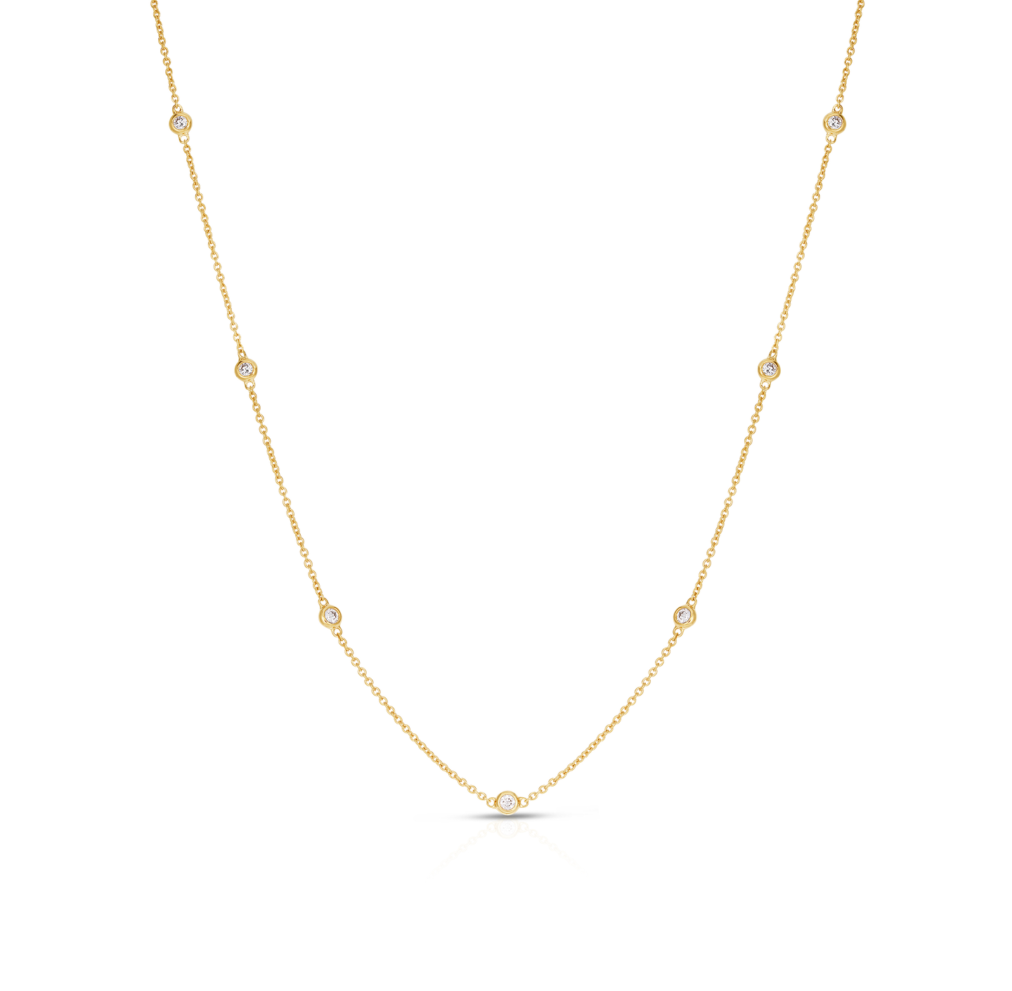 Sabel Collection Yellow Gold 9 Station Diamond Necklace