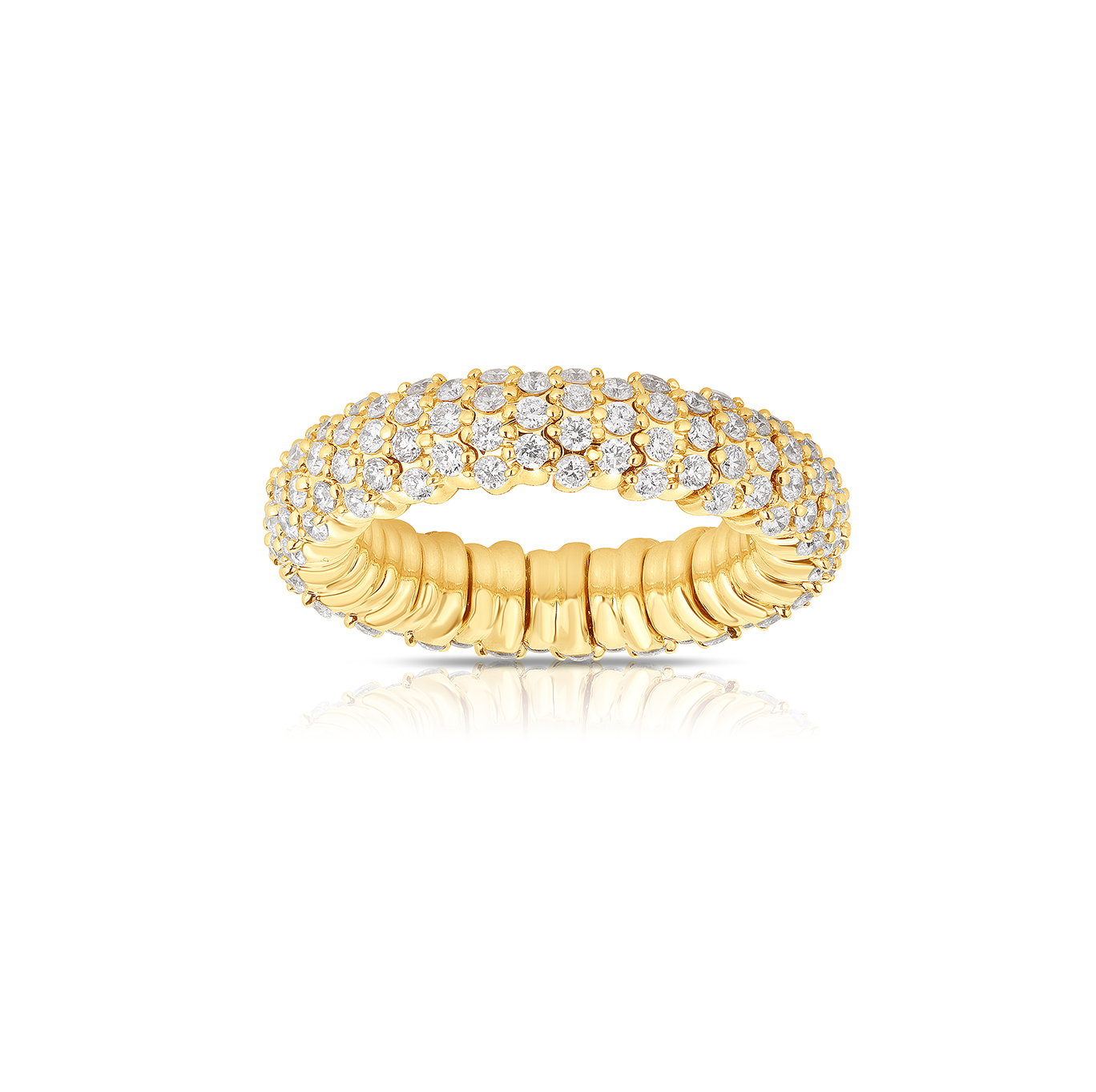 Yellow Gold Multi-Row Diamond Eternity Ring
