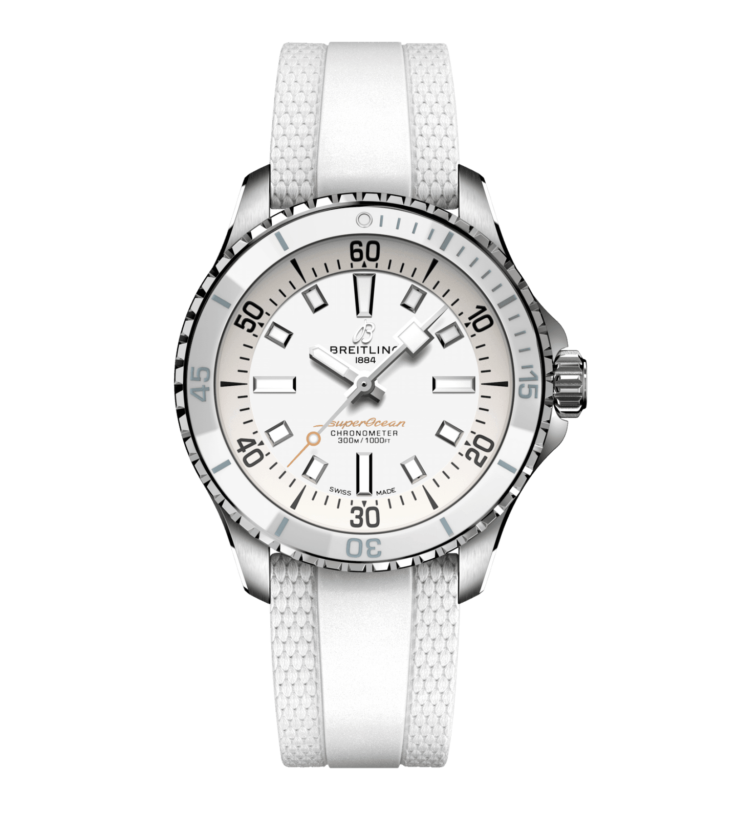 Breitling Superocean White on Rubber Watch, 36mm