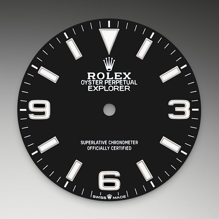 Black Dial on Rolex Explorer 40 in Oystersteel - M224270-0001 at Fink's Jewelers