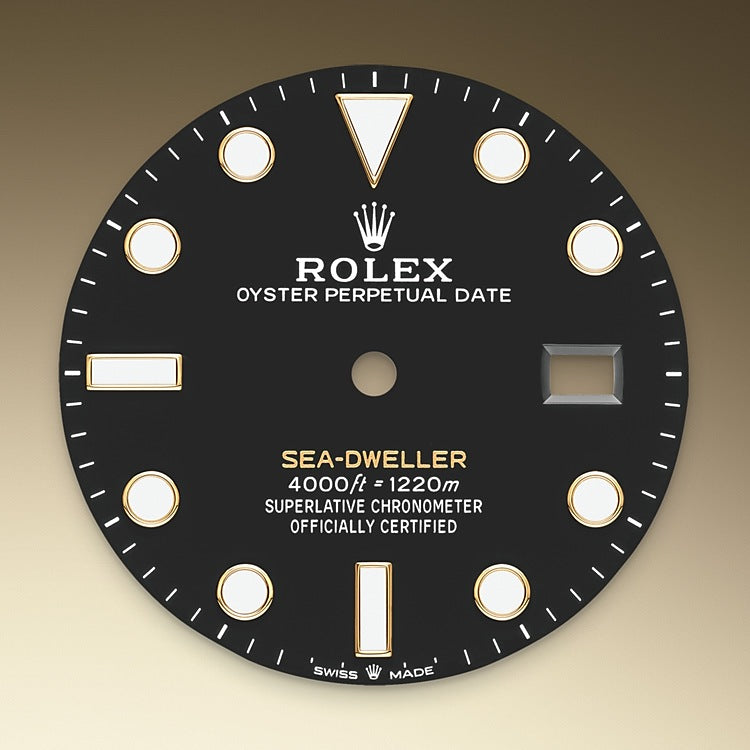 Black Dial on Rolex Sea-Dweller in Oystersteel and Yellow Gold - M126603-0001 at Fink's Jewelers