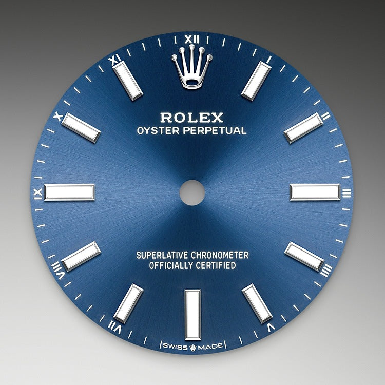 Bright Blue Dial on Rolex Oyster Perpetual 34 in Oystersteel - M124200-0003 at Fink's Jewelers
