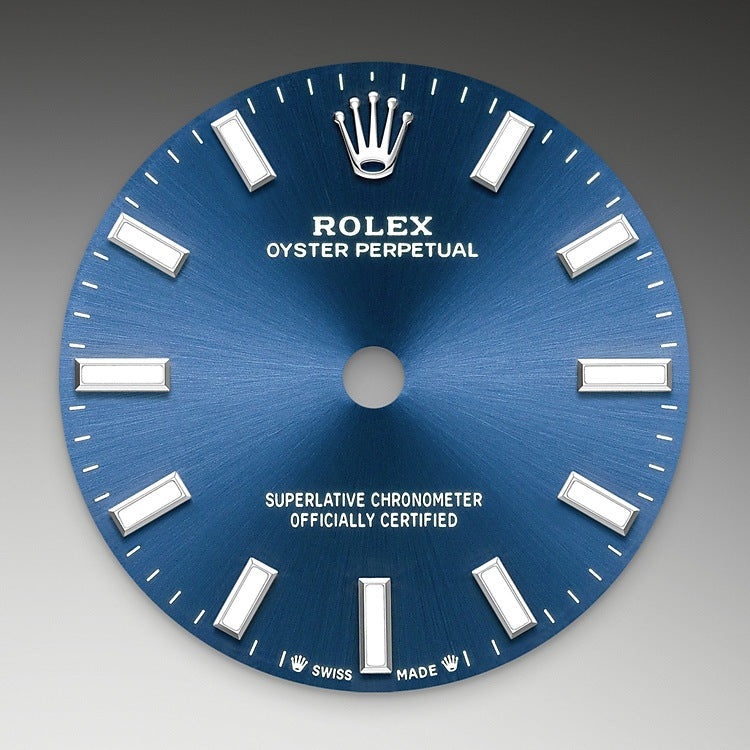 Bright Blue Dial on Rolex Oyster Perpetual 28 in Oystersteel - M276200-0003 at Fink's Jewelers