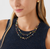 Model Wearing Marco Bicego Africa Gemstone Necklace in Yellow Gold