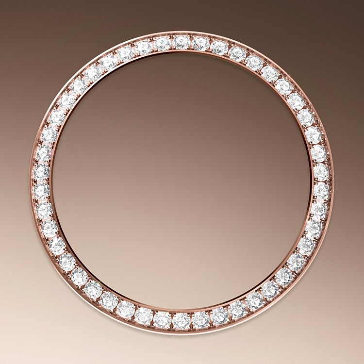 Diamond-set Bezel on Rolex Datejust 31 in Everose Gold and Diamonds - M278285RBR-0005 at Fink's Jewelers