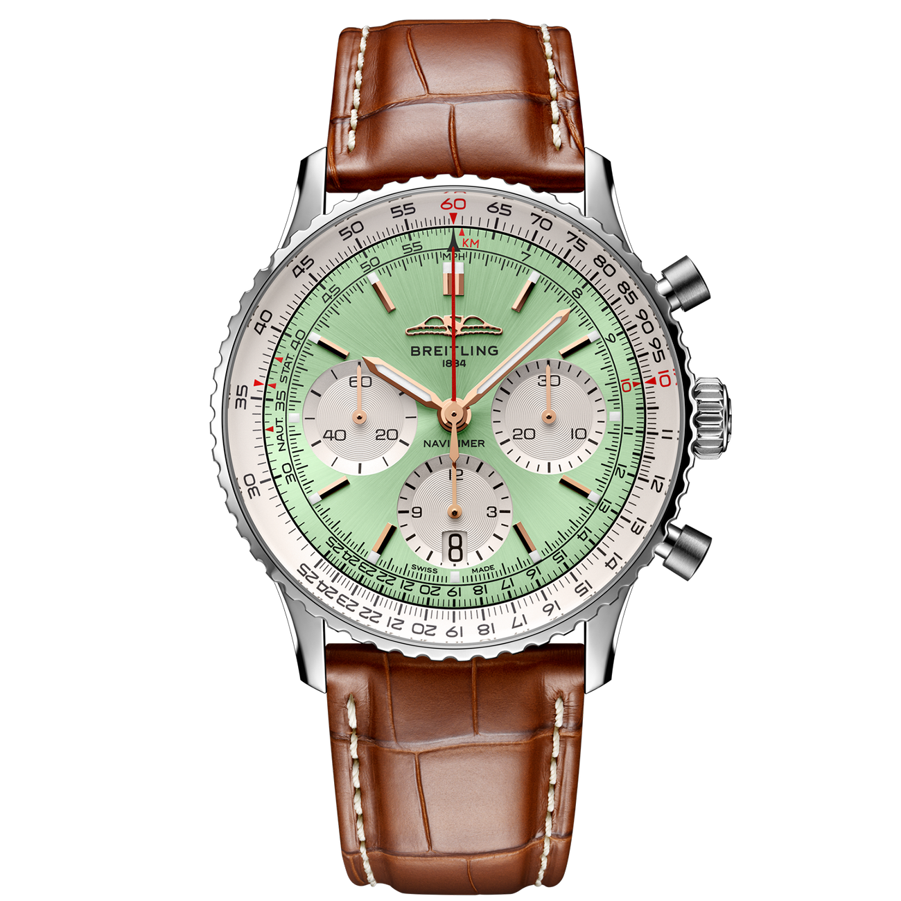 フランクリンミント Breitling Navitimer B01 41mm Watch | Mint Green Dial | Fink's