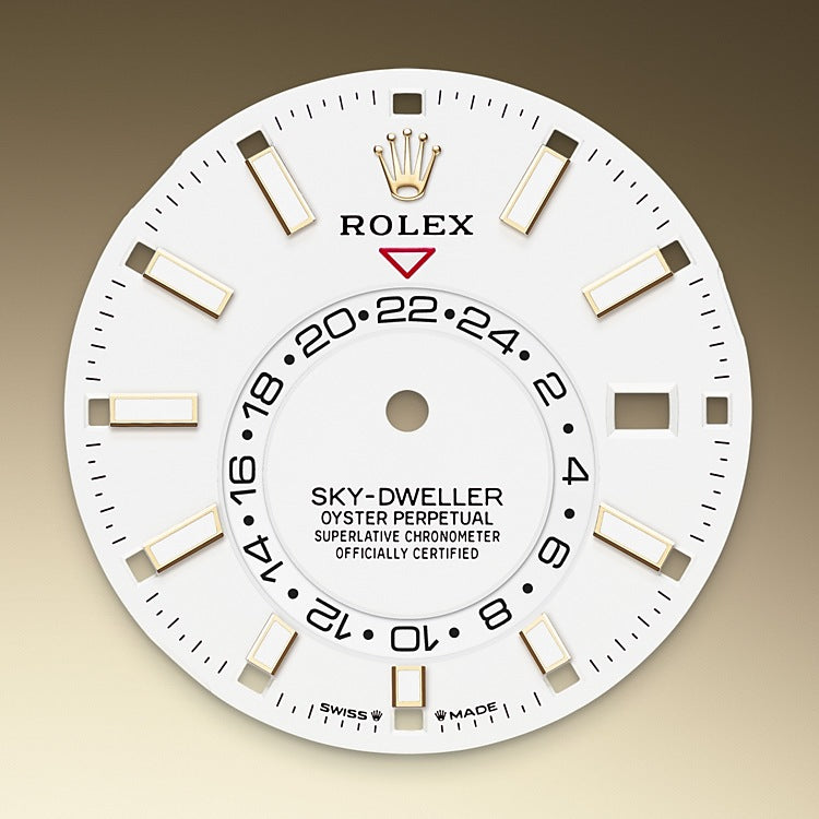 Intense White Dial on Rolex Skydweller in Yellow Gold - M336938-0003 at Fink's Jewelers