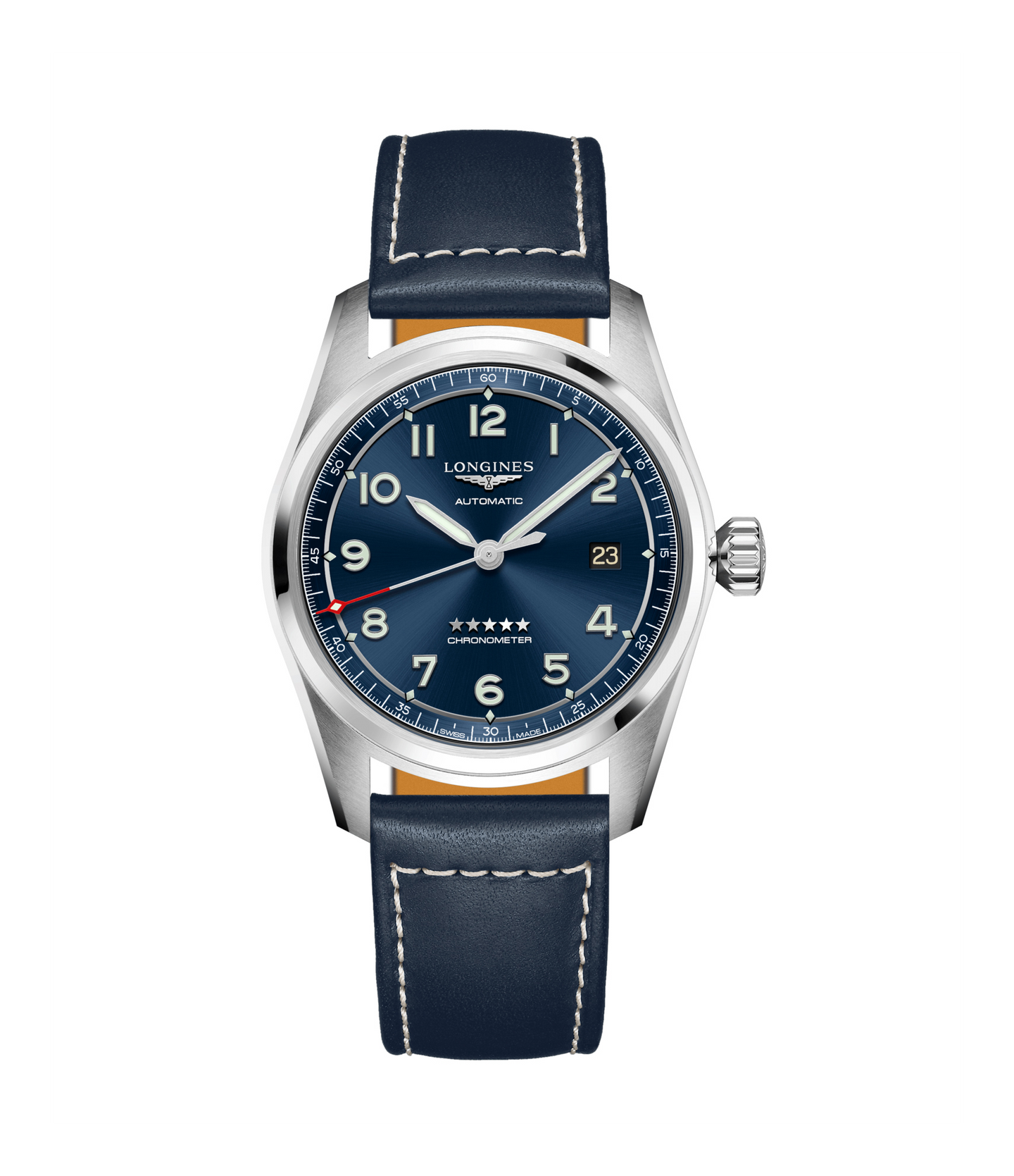 Longines Spirit Collection 40mm Blue Dial Blue Leather Gent's Watch