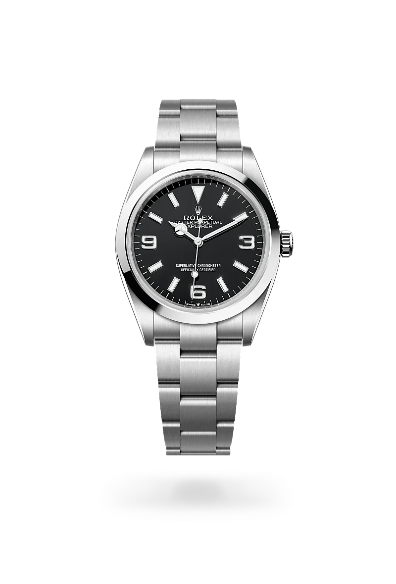 Rolex Explorer 26 in Oystersteel, M124270-0001 Upright with Shadow - Fink's Jewelers