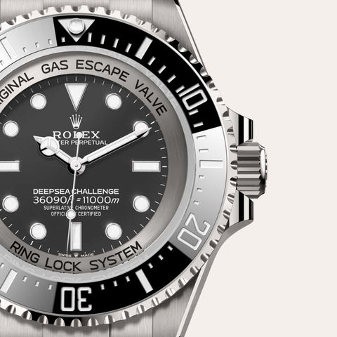 Dial closeup of a Rolex Deepsea watch