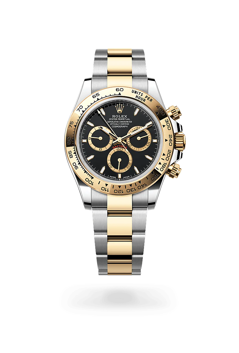 Rolex Cosmograph Daytona in Oystersteel and Yellow Gold, m126503-0003 Upright with Shadow - Fink's Jewelers