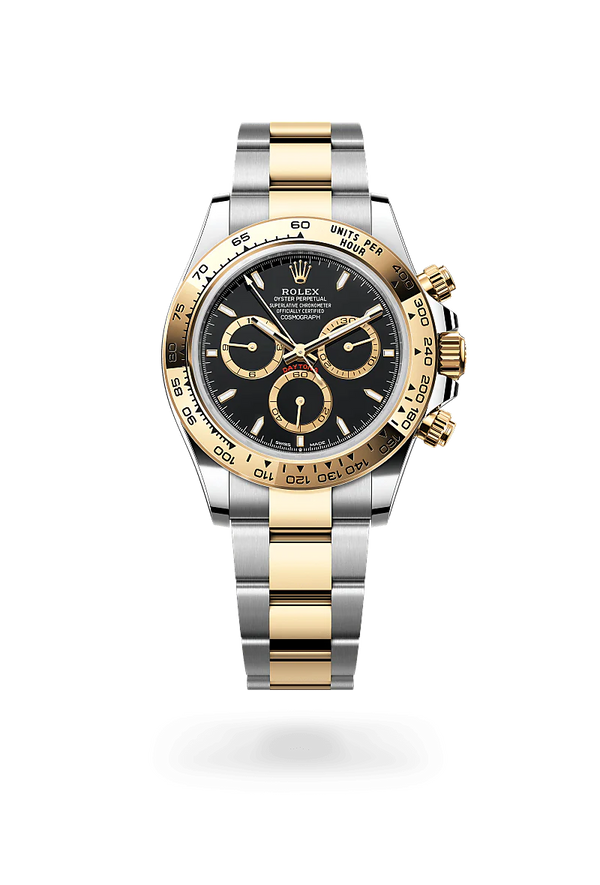 Rolex Cosmograph Daytona in Oystersteel and Yellow Gold, m126503-0003 Upright with Shadow - Fink's Jewelers