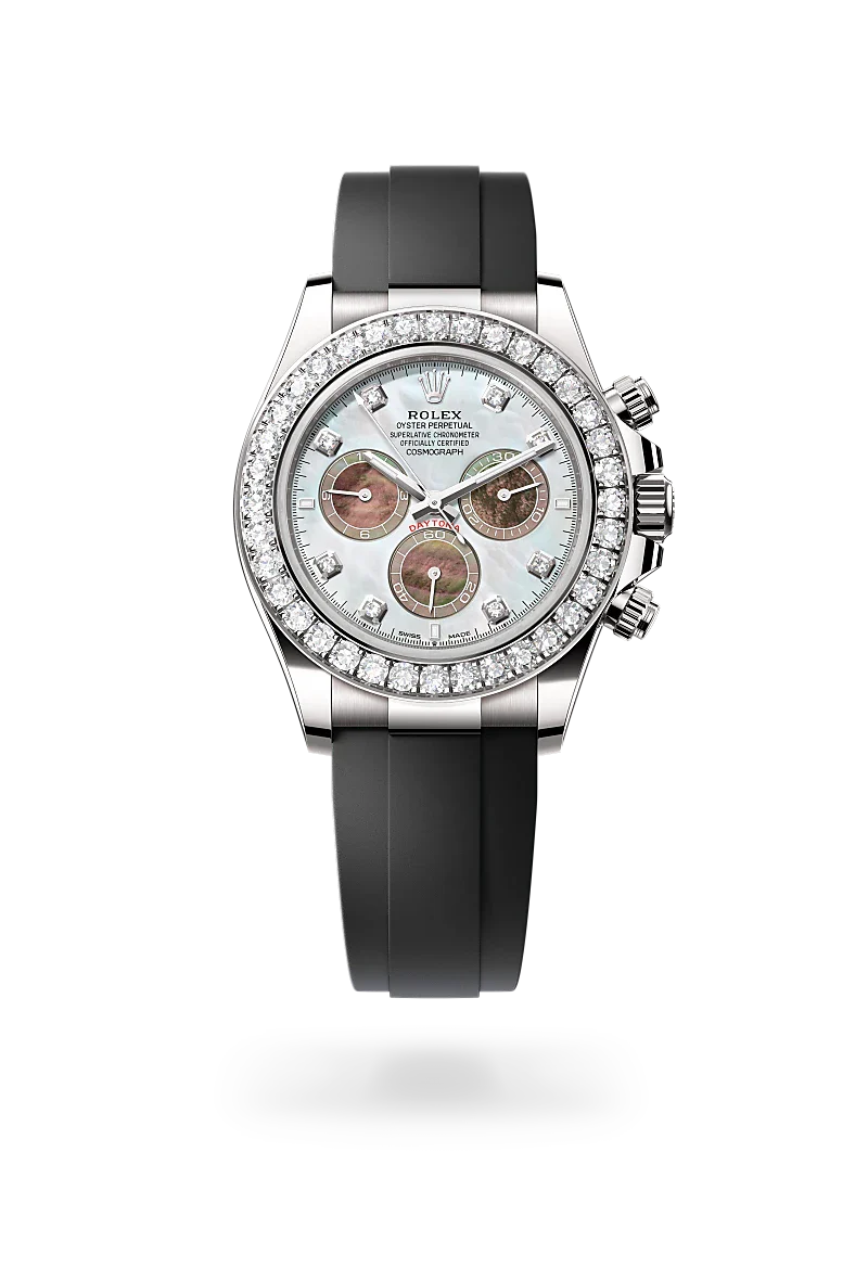  Cosmograph Daytona with Oyster, 40 mm, white gold and diamonds