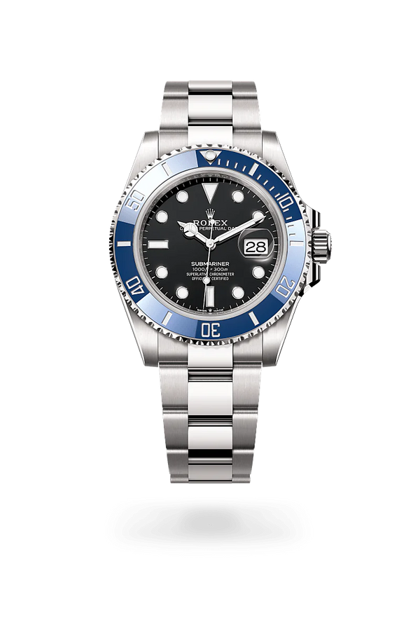 Rolex Submariner Date in White Gold, m126619lb-0003 Upright with Shadow - Fink's Jewelers