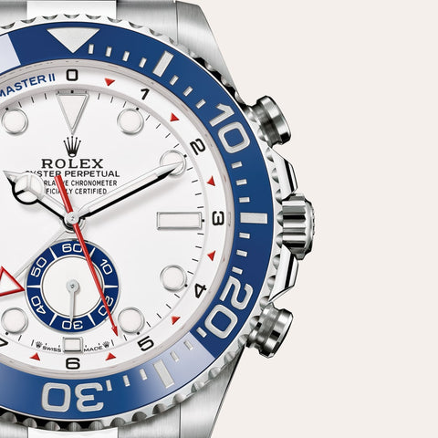 Dial closeup of a Rolex Yacht-Master II watch