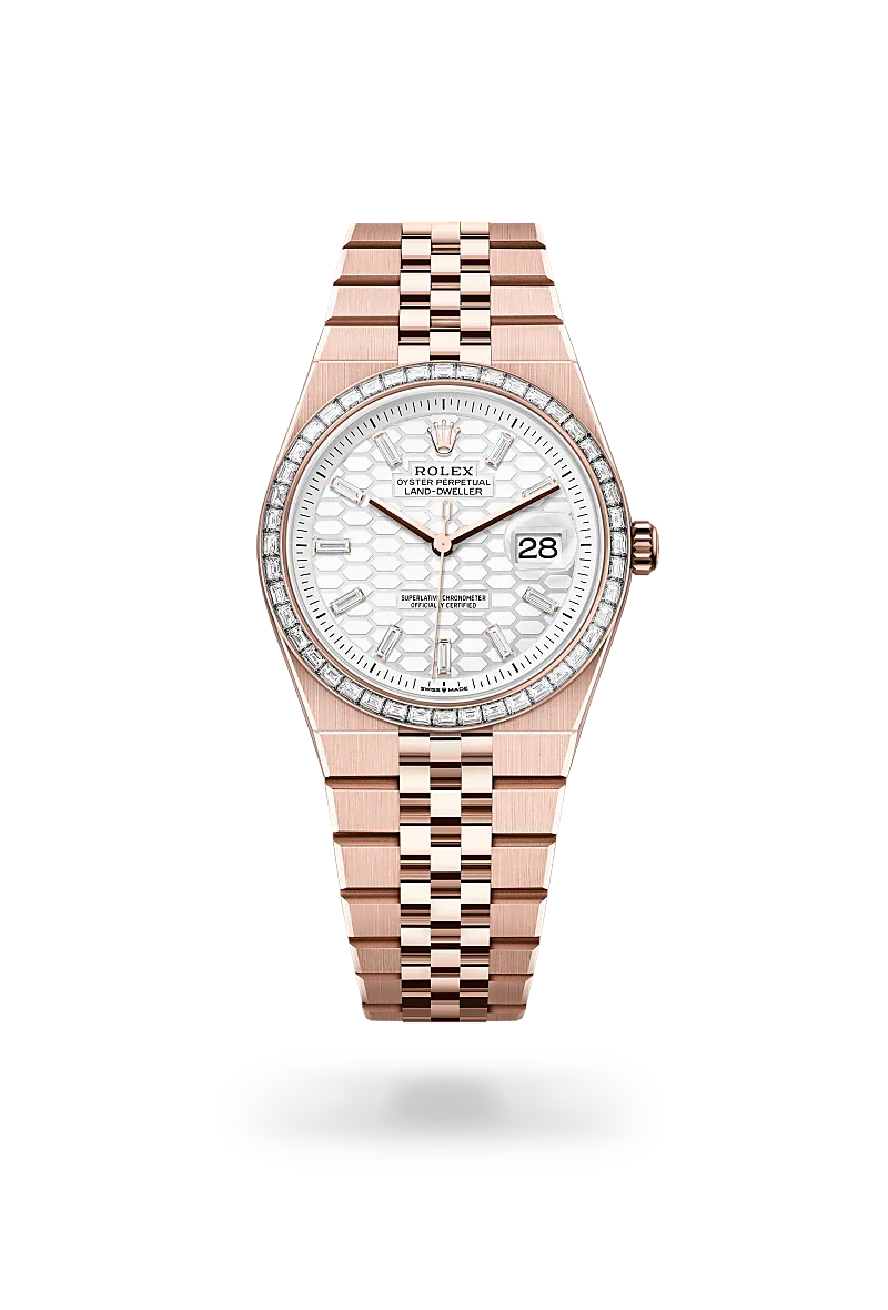  Land-Dweller 36 with Oyster, 36 mm, Everose gold and diamonds