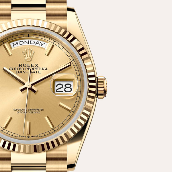 ROLEX純正　ディデイト　18ctイエローゴールド　LサイズBOX 付属16点 Rolex Day-Date in 18 kt yellow gold, M128238-0045