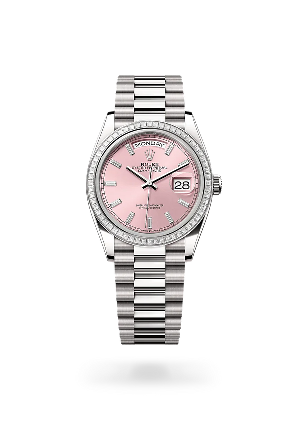  Day-Date 36 with Oyster, 36 mm, white gold and diamonds