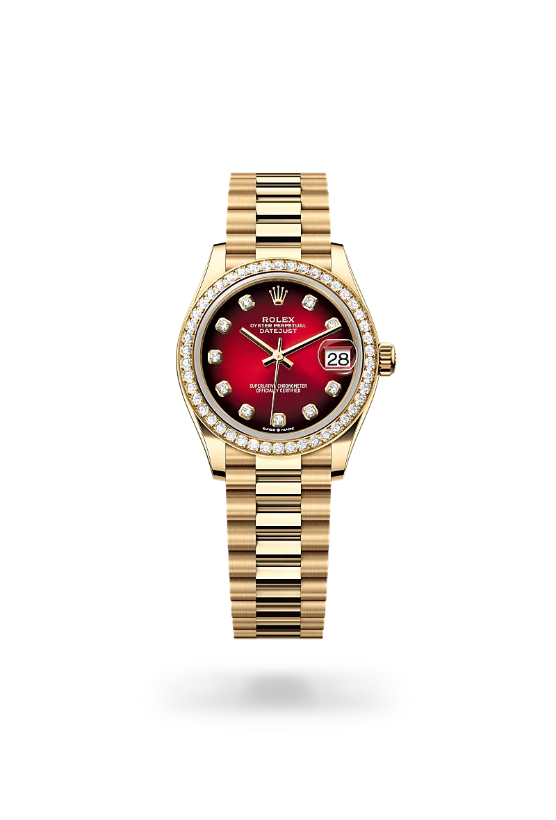  Datejust 31 with Oyster, 31 mm, yellow gold and diamonds