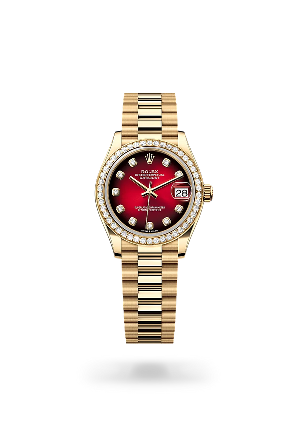  Datejust 31 with Oyster, 31 mm, yellow gold and diamonds