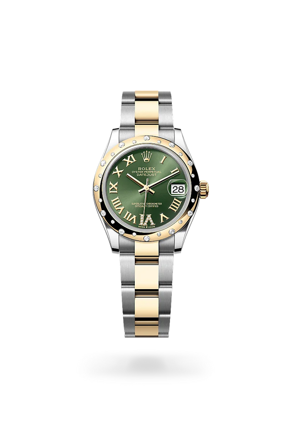  Datejust 31 with Oyster, 31 mm, Oystersteel, yellow gold and diamonds