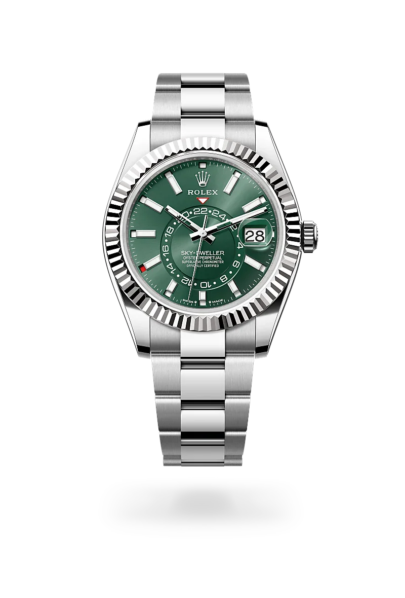 Front facing Rolex Sky-Dweller watch