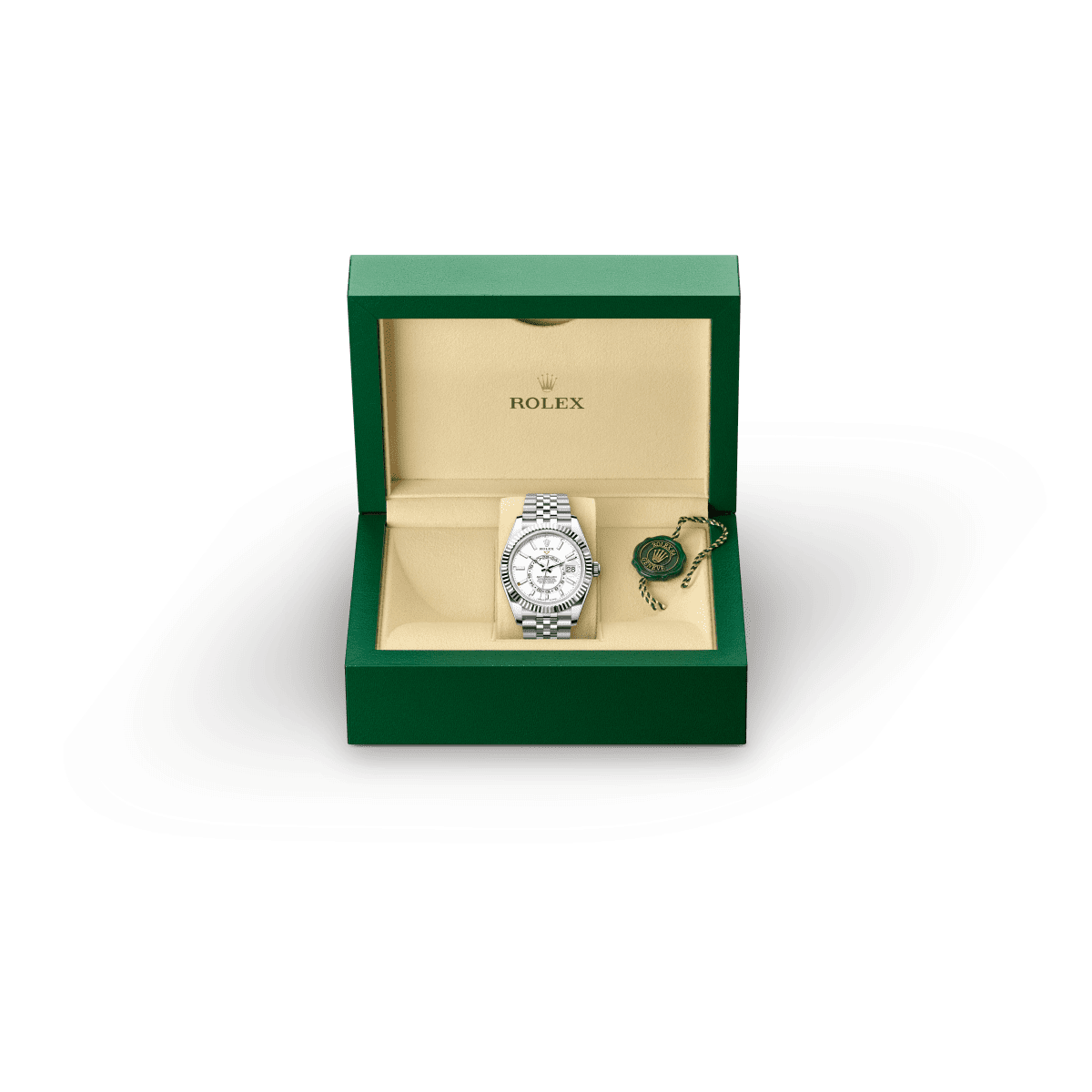 Rolex Sky-Dweller White Rolesor Black Dial Jubilee Men's