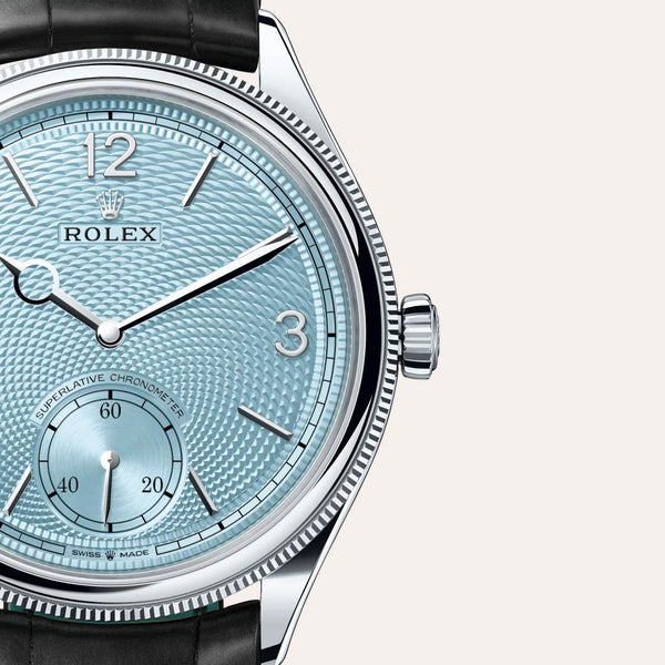 Dial closeup of a Rolex 1908 watch