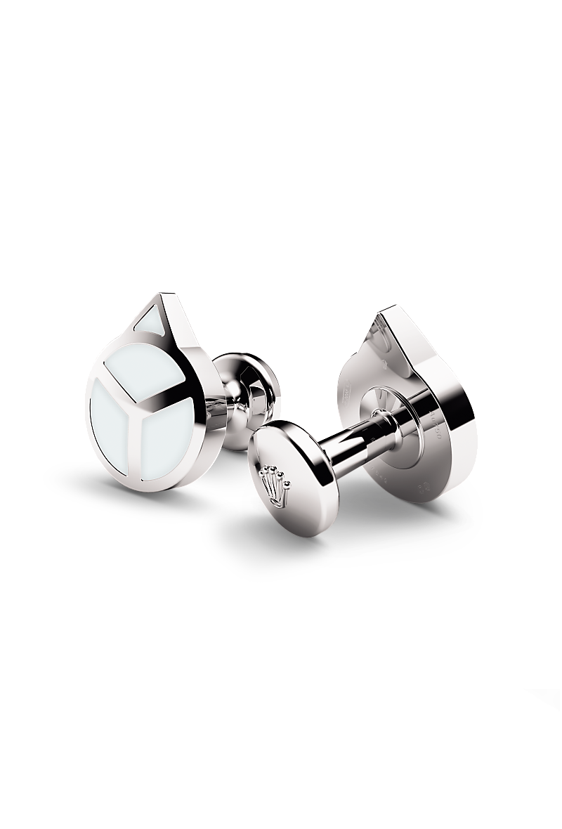  ‘Hand’ cufflinks with White gold and luminescent material