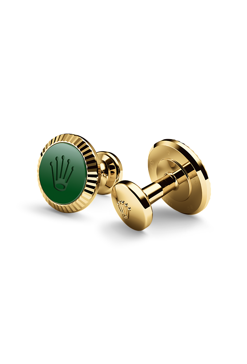  ‘Fluted’ cufflinks with Yellow gold and ceramic