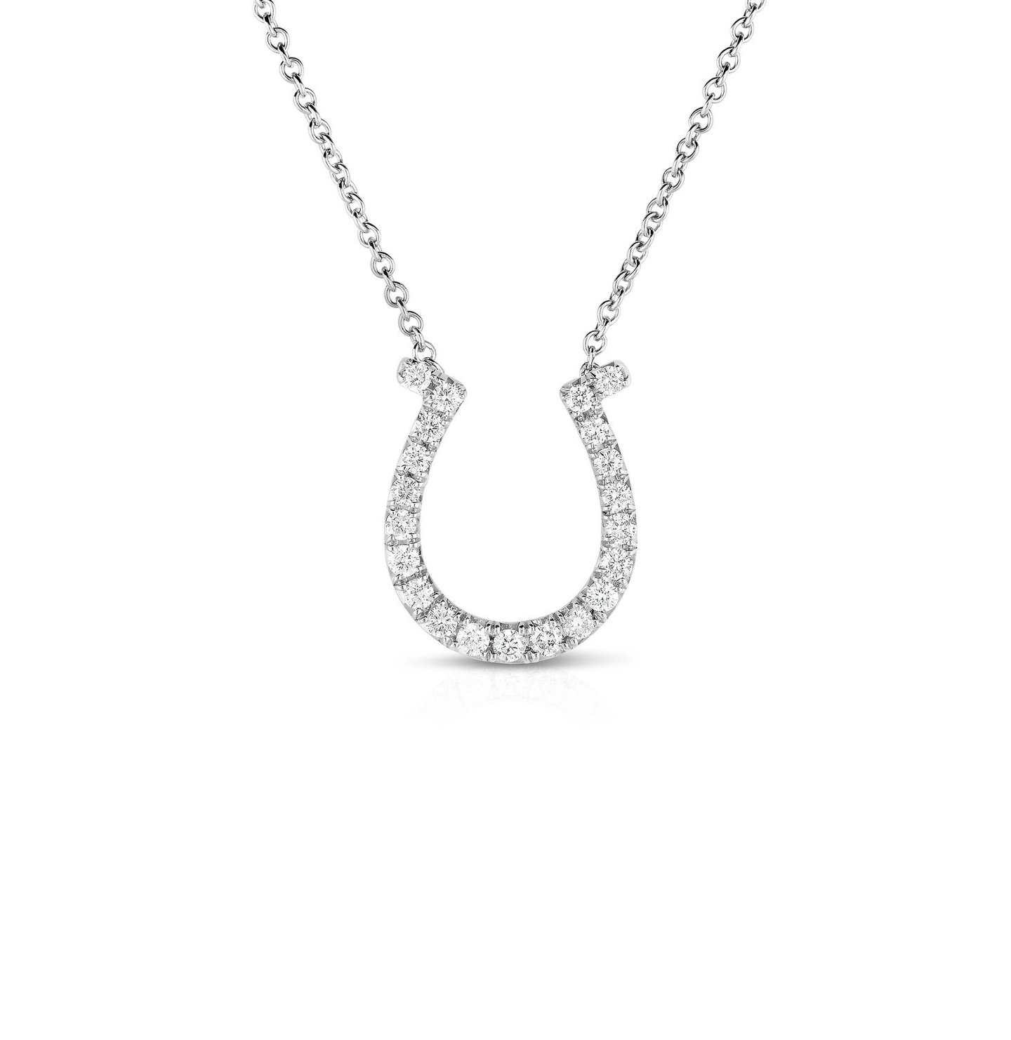 Sabel Collection 14K White Gold Diamond Horseshoe Necklace