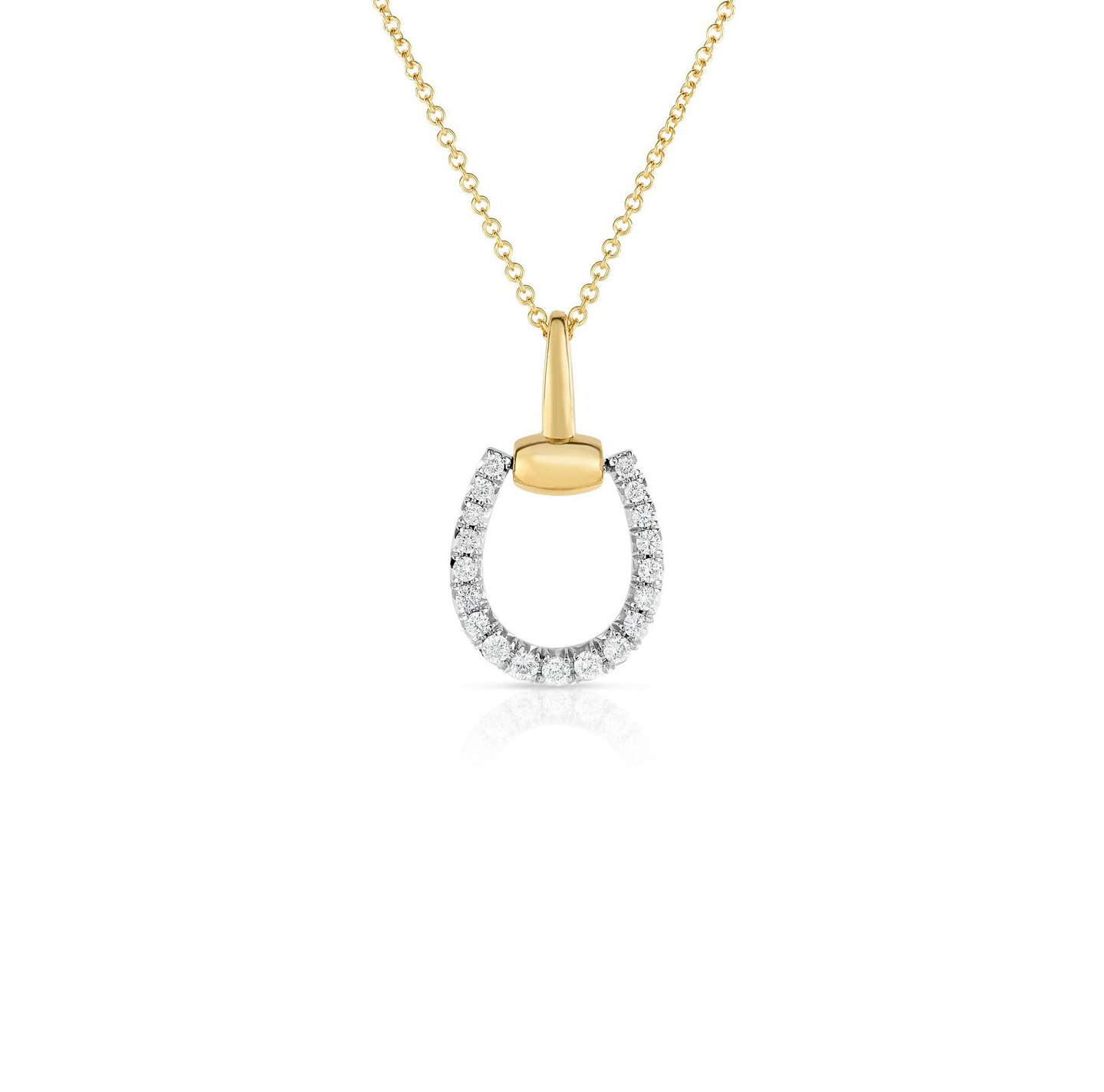 Sabel Collection 14K Yellow and White Gold Horse Stirrup Pendant